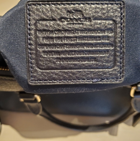 NWOT Authentic Coach Black leather Satchel Bag - Picture 5 of 16